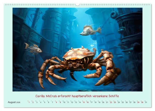 Produktbild: Die freundlichen Tiesee Cyborgs (hochwertiger Premium Wandkalender 2026 DIN A2 quer), Kunstdruck in Hochglanz