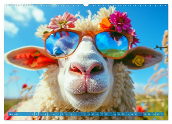 Produktbild: Witzige Tier-Selfies. Lustige Portraits aus der Tierwelt (hochwertiger Premium Wandkalender 2026 DIN A2 quer), Kunstdruck in Hochglanz