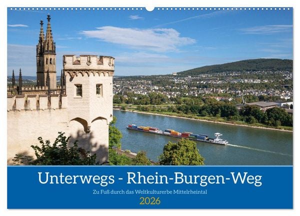 Produktbild: Unterwegs - Rhein-Burgen-Weg (Wandkalender 2026 DIN A2 quer), CALVENDO Monatskalender