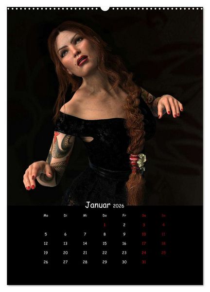 Produktbild: Portraits von t&auml;towierten Frauen (hochwertiger Premium Wandkalender 2026 DIN A2 hoch), Kunstdruck in Hochglanz