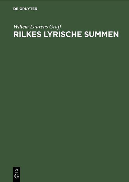 Produktbild: Rilkes lyrische Summen