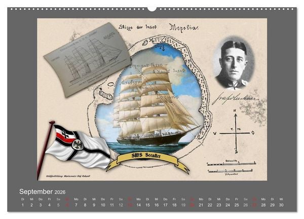 Produktbild: 500 Jahre unter Segeln - von der GOLDEN HIND zur KERSHONES (hochwertiger Premium Wandkalender 2026 DIN A2 quer), Kunstdruck in Hochglanz