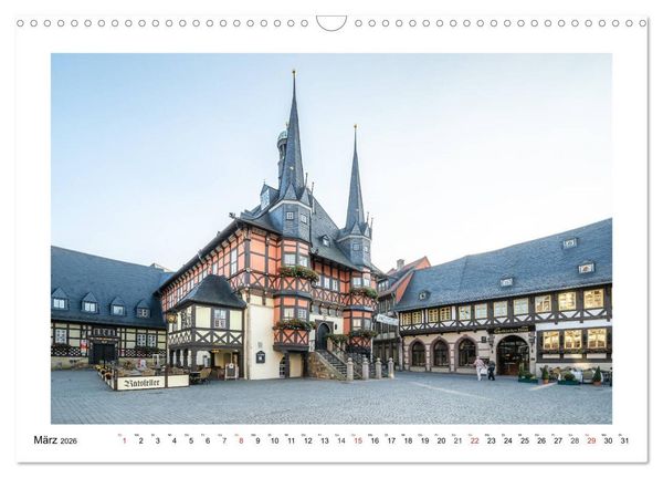 Produktbild: Wernigerode - Die Fachwerkstadt im Harz (Wandkalender 2026 DIN A3 quer), CALVENDO Monatskalender