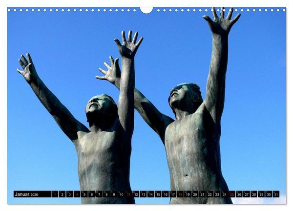Produktbild: Vigeland Skulpturen Park Oslo (Wandkalender 2026 DIN A3 quer), CALVENDO Monatskalender