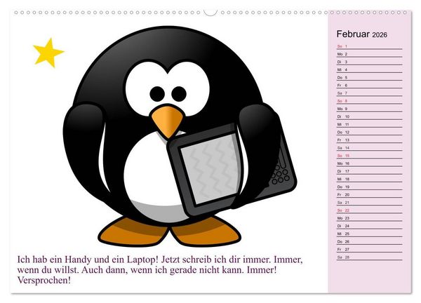 Produktbild: Pinguin-Elfe (Wandkalender 2026 DIN A2 quer), CALVENDO Monatskalender