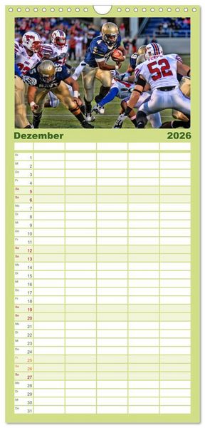 Produktbild: Familienplaner 2026 - American Football - athletisch und riskant mit 5 Spalten (Wandkalender, 21 x 45 cm) CALVENDO