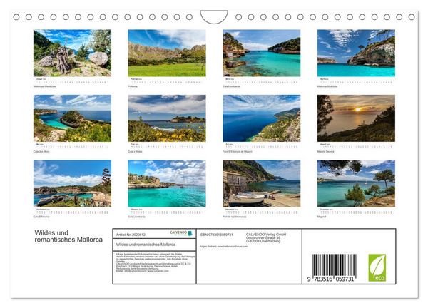 Produktbild: Wildes und romantisches Mallorca (Wandkalender 2026 DIN A4 quer), CALVENDO Monatskalender