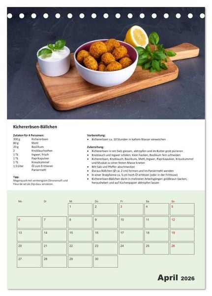 Produktbild: Der tolle Rezeptkalender (Tischkalender 2026 DIN A5 hoch), CALVENDO Monatskalender
