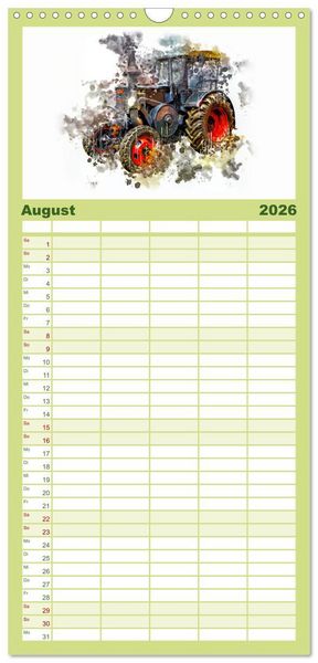 Produktbild: Familienplaner 2026 - Traktoren Oldtimer Legenden mit 5 Spalten (Wandkalender, 21 x 45 cm) CALVENDO
