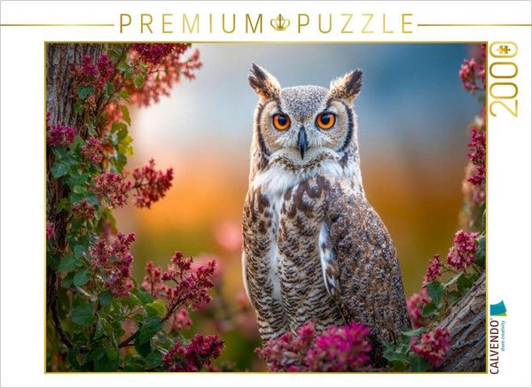 CALVENDO Puzzle Der Uhu auf der Lauer | 2000 Teile Lege-Größe 90x67cm Foto-Puzzle für glückliche Stunden