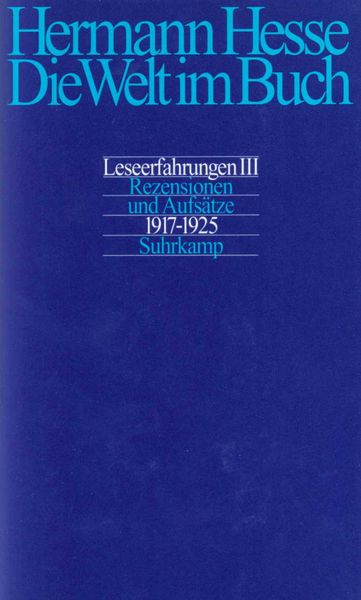 Produktbild: Die Welt im Buch 3. Rezensionen und Aufs&auml;tze 1917 - 1926