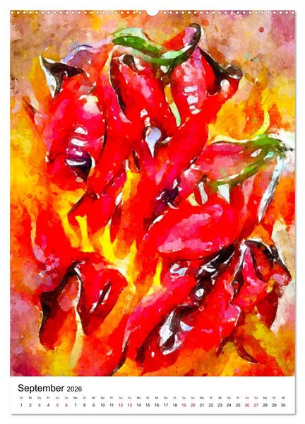 Produktbild: Bitte Vegetarisch! - Beliebtes Obst und Gem&uuml;se in Aquarell (Wandkalender 2026 DIN A2 hoch), CALVENDO Monatskalender