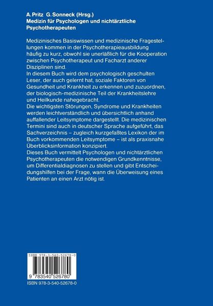 Produktbild: Medizin f&uuml;r Psychologen und nicht&auml;rztliche Psychotherapeuten