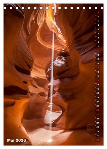 Produktbild: Antelope Canyon &ndash; Einzigartiges Naturschauspiel (Tischkalender 2026 DIN A5 hoch), CALVENDO Monatskalender