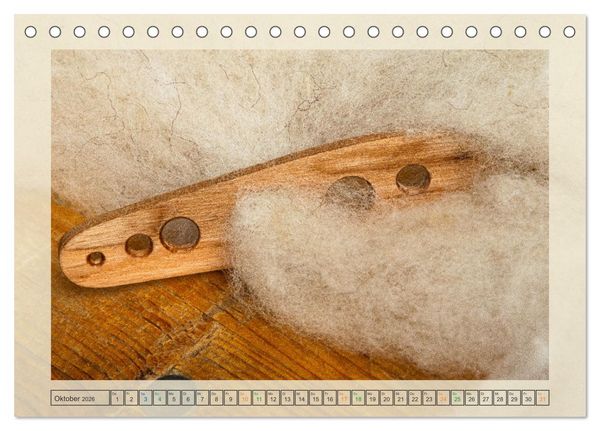 Produktbild: Von der Rohwolle zum Faden (Tischkalender 2026 DIN A5 quer), CALVENDO Monatskalender
