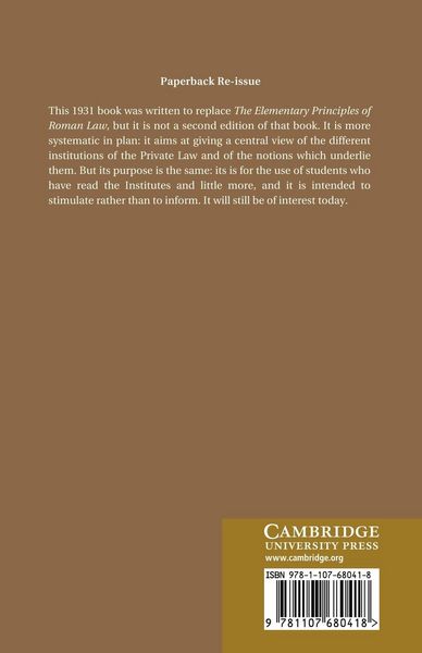 Produktbild: The Main Institutions of Roman Private Law