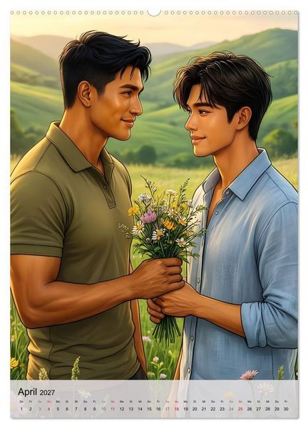 Produktbild: Herzen im Einklang - YAOI EDITION (hochwertiger Premium Wandkalender 2027 DIN A2 hoch), Kunstdruck in Hochglanz