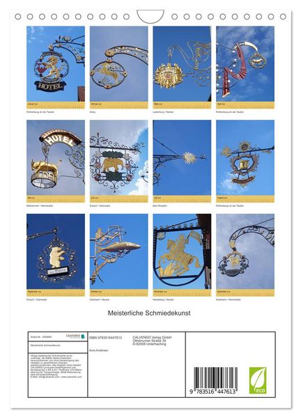 Produktbild: Meisterliche Schmiedekunst (Wandkalender 2026 DIN A4 hoch), CALVENDO Monatskalender