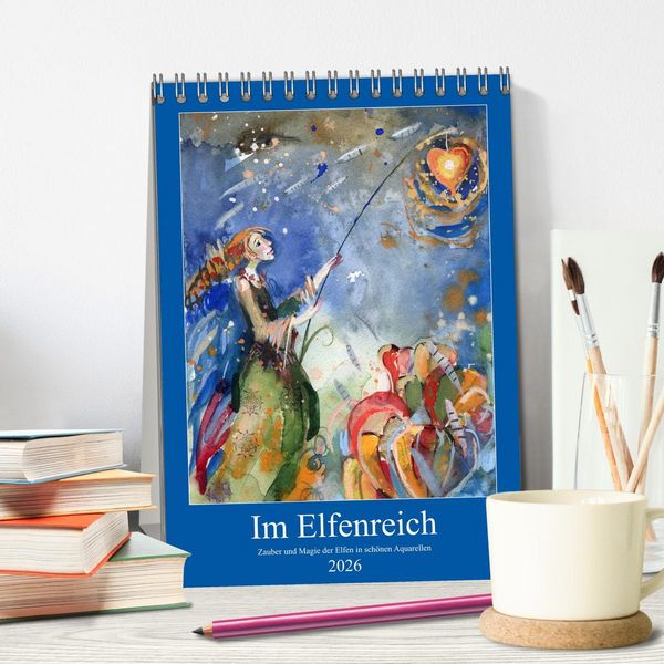 Produktbild: Im Elfenreich- Zauber und Magie der Elfen in sch&ouml;nen Aquarellen (Tischkalender 2026 DIN A5 hoch), CALVENDO Monatskalender