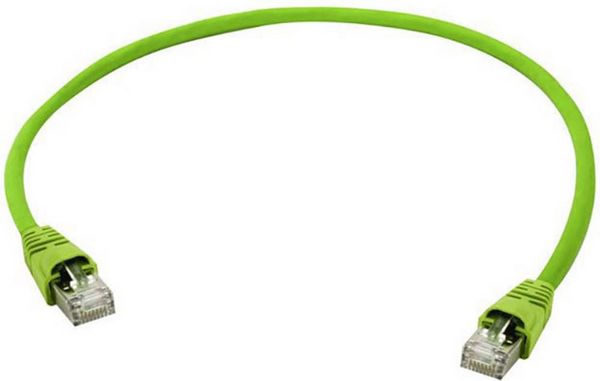 Produktbild: Teleg&auml;rtner 100008284 RJ45 Patchkabel CAT 6a S/FTP 2.00m Gr&uuml;n Flammwidrig, mit Rastnasenschutz, Paarschirm, doppelt geschirmt