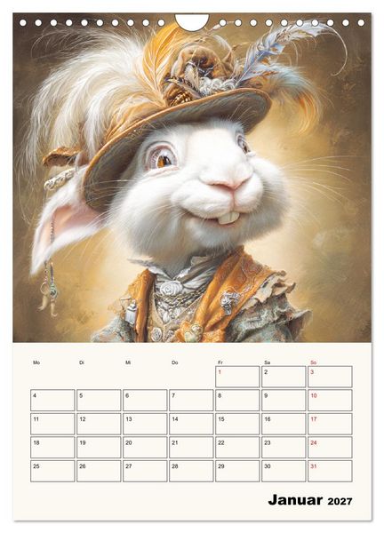 Produktbild: Wundersame Seelen. Kaninchen zwischen Fantasie, Humor und feiner Poesie (Wandkalender 2027 DIN A4 hoch), CALVENDO Monatskalender