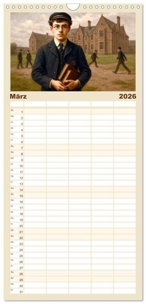 Produktbild: Familienplaner 2026 - Rudyard Kipling mit 5 Spalten (Wandkalender, 21 x 45 cm) CALVENDO