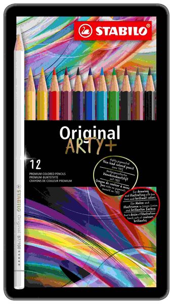 STABILO Buntstift Premium-Buntstift Original - ARTY+, 12er Metalletui
