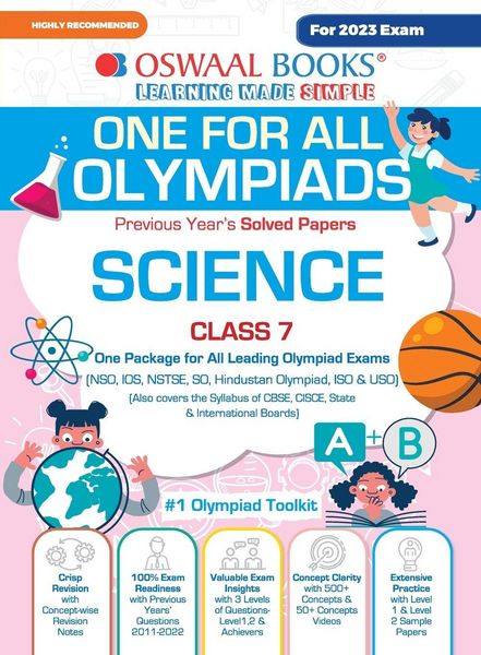 Produktbild: Oswaal One For All Olympiad Previous Years' Solved Papers, Class-7 Science Book (For 2023 Exam)
