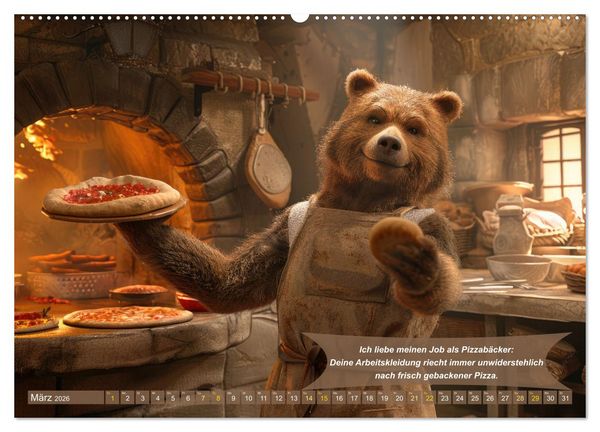 Produktbild: Tierisch lustige Pizzab&auml;cker (Wandkalender 2026 DIN A2 quer), CALVENDO Monatskalender