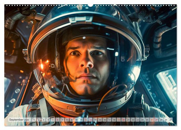 Produktbild: Astronaut - Unterwegs in der Galaxie (hochwertiger Premium Wandkalender 2026 DIN A2 quer), Kunstdruck in Hochglanz