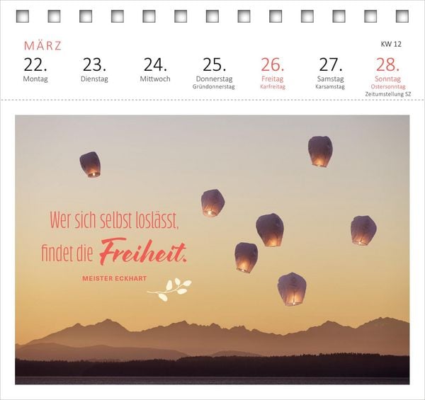 Produktbild: Postkartenkalender 365 Tage Achtsamkeit 2027