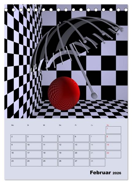 Produktbild: OpArt und mehr (Tischkalender 2026 DIN A5 hoch), CALVENDO Monatskalender