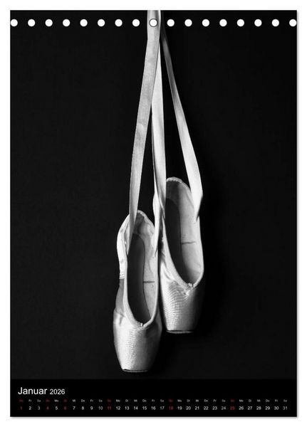 Produktbild: Ballett Schwarzweiss (Tischkalender 2026 DIN A5 hoch), CALVENDO Monatskalender