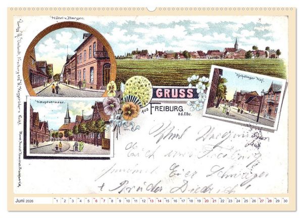 Produktbild: Gru&szlig; aus Freiburg an der Elbe (hochwertiger Premium Wandkalender 2026 DIN A2 quer), Kunstdruck in Hochglanz