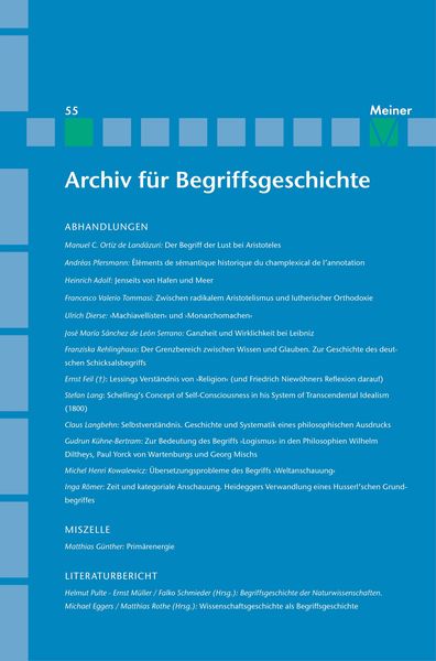 Produktbild: Archiv f&uuml;r Begriffsgeschichte. Band 55