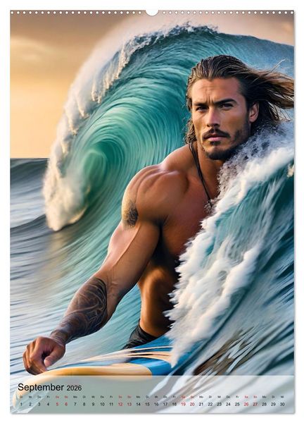 Produktbild: Surferboys - coole Jungs unter hei&szlig;er Sonne (Wandkalender 2026 DIN A2 hoch), CALVENDO Monatskalender