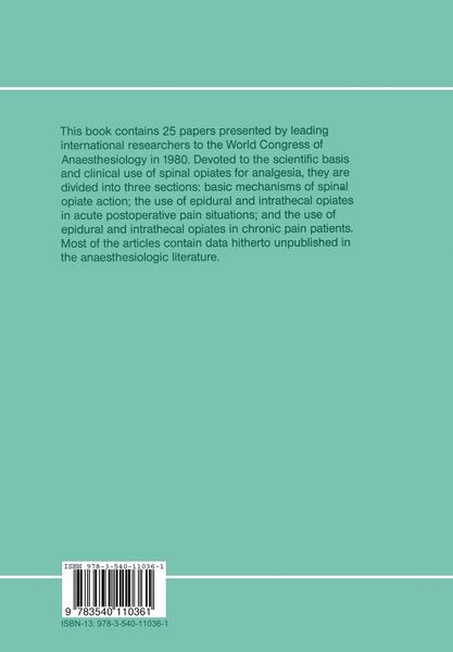 Produktbild: Spinal Opiate Analgesia