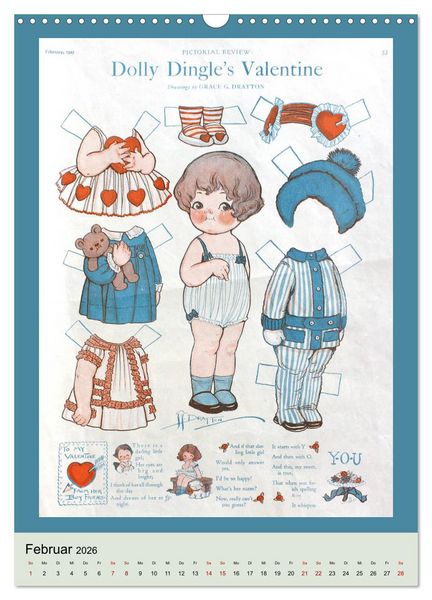 Produktbild: Dolly Dingle Kalender - Anziehpuppen von Grace G. Drayton (Wandkalender 2026 DIN A3 hoch), CALVENDO Monatskalender