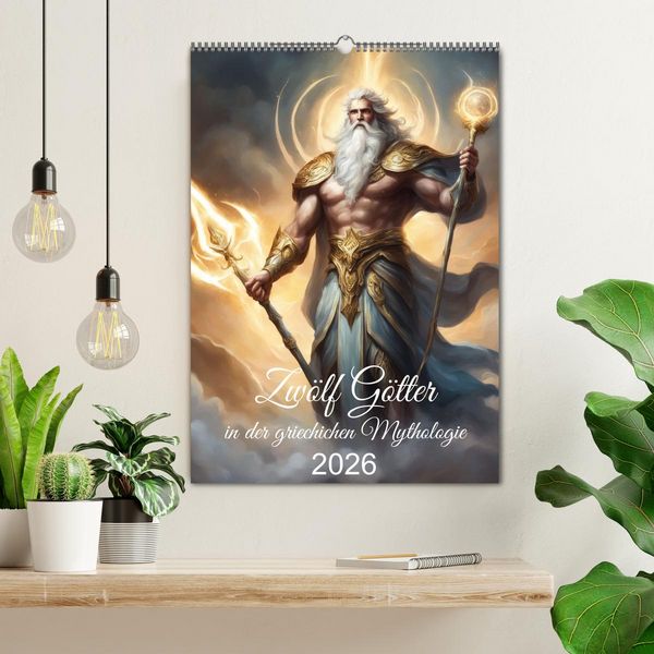 Produktbild: Zw&ouml;lf G&ouml;tter der griechischen Mythologie (Wandkalender 2026 DIN A2 hoch), CALVENDO Monatskalender
