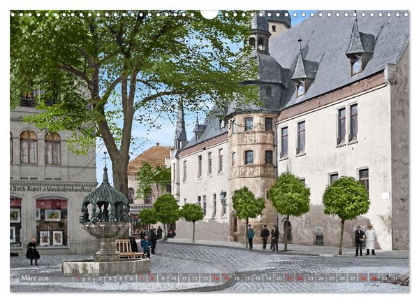 Produktbild: Sachsen-Anhalt - Orte zur Kaiserzeit in Farbe - Fotos restauriert und koloriert (Wandkalender 2026 DIN A3 quer), CALVENDO Monatskalender
