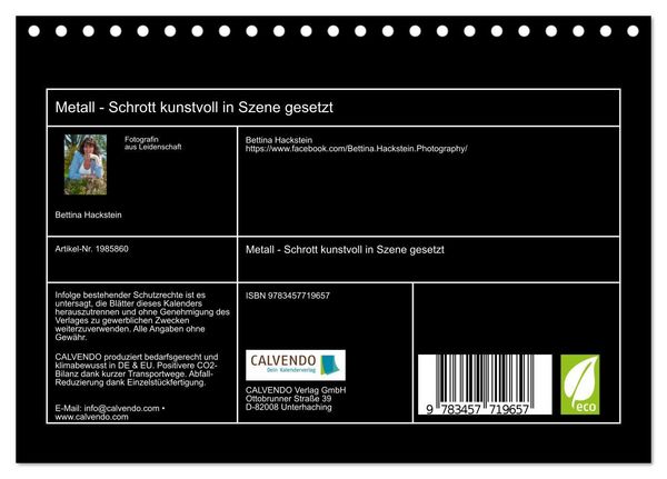 Produktbild: Metall - Schrott kunstvoll in Szene gesetzt (Tischkalender 2026 DIN A5 quer), CALVENDO Monatskalender