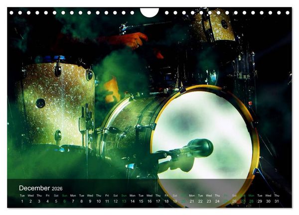 Produktbild: DRUMS ONSTAGE (Wall Calendar 2026 DIN A4 landscape), CALVENDO 12 Month Wall Calendar