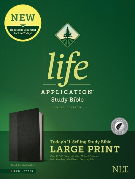 Produktbild: NLT Life Application Study Bible, Third Edition, Large Print (Leatherlike, Black/Onyx, Indexed)