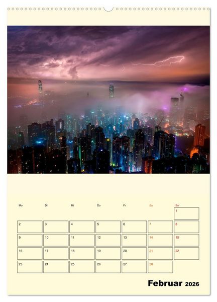 Produktbild: Metropolen im Gewitter (Wandkalender 2026 DIN A2 hoch), CALVENDO Monatskalender
