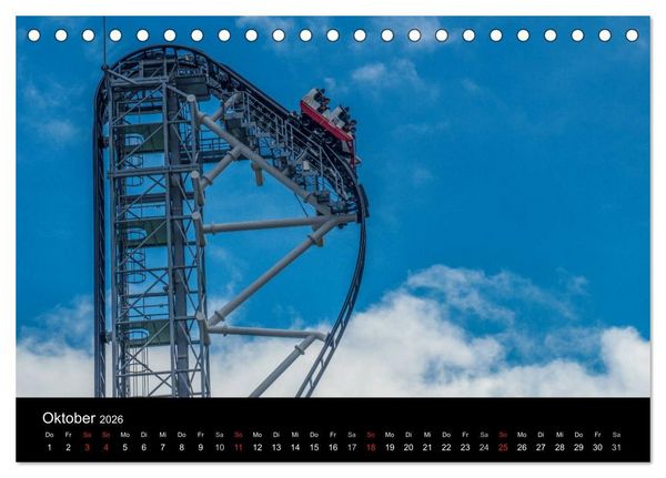 Produktbild: Made for Fear - Der Achterbahnkalender (Tischkalender 2026 DIN A5 quer), CALVENDO Monatskalender