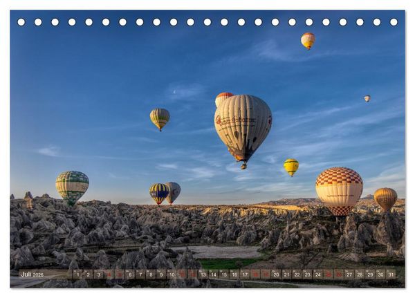 Produktbild: Hei&szlig;luftballons Die sanften Riesen (Tischkalender 2026 DIN A5 quer), CALVENDO Monatskalender