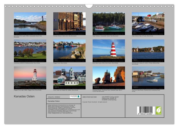 Produktbild: Kanadas Osten (Wandkalender 2026 DIN A3 quer), CALVENDO Monatskalender