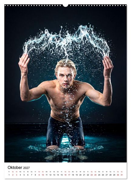 Produktbild: Im Bann des Wassers - Athletische &Auml;sthetik m&auml;nnlicher Schwimmer (hochwertiger Premium Wandkalender 2027 DIN A2 hoch), Kunstdruck in Hochglanz