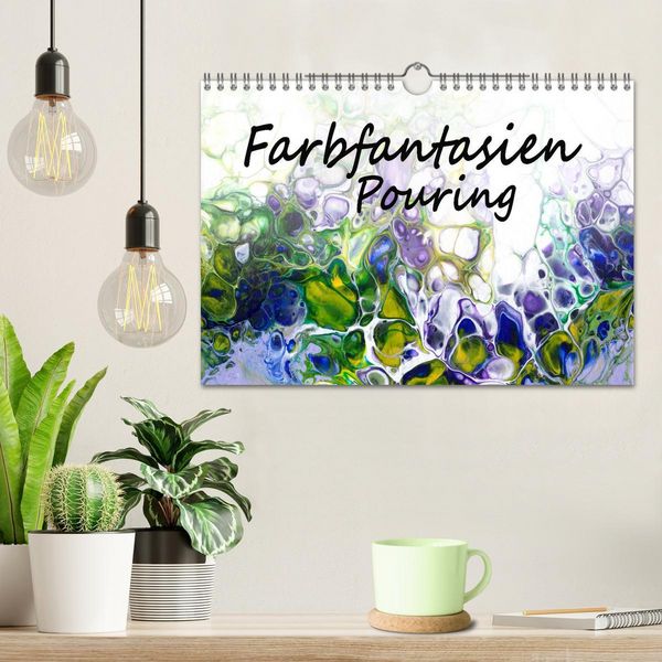 Produktbild: Farbfantasien - Pouring (Wandkalender 2026 DIN A4 quer), CALVENDO Monatskalender