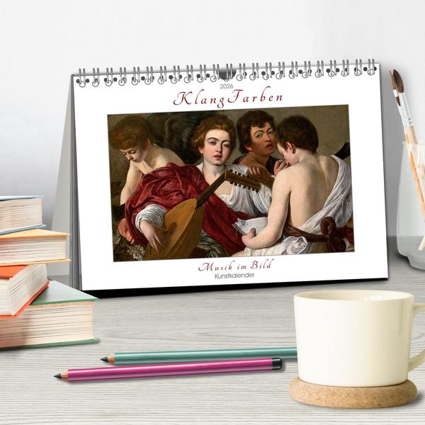 Produktbild: KlangFarben - Musik im Bild Kunstkalender (Tischkalender 2026 DIN A5 quer), CALVENDO Monatskalender